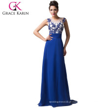 Grace Karin Elegent Abraçada de volta sem mangas Vestidos de noiva azul marinho com molas CL6147